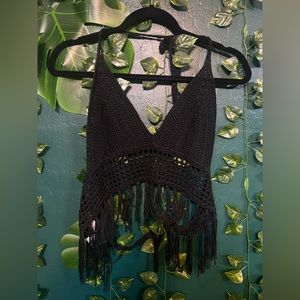 Fashion nova crochet fringe top bralette